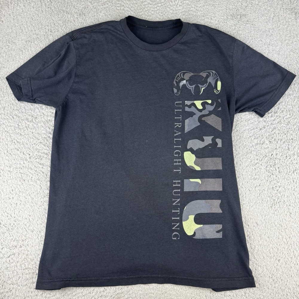 Kuiu Shirt Mens Medium Spell Out Rams Head Logo Hunting Sportsman Ultralight Tee